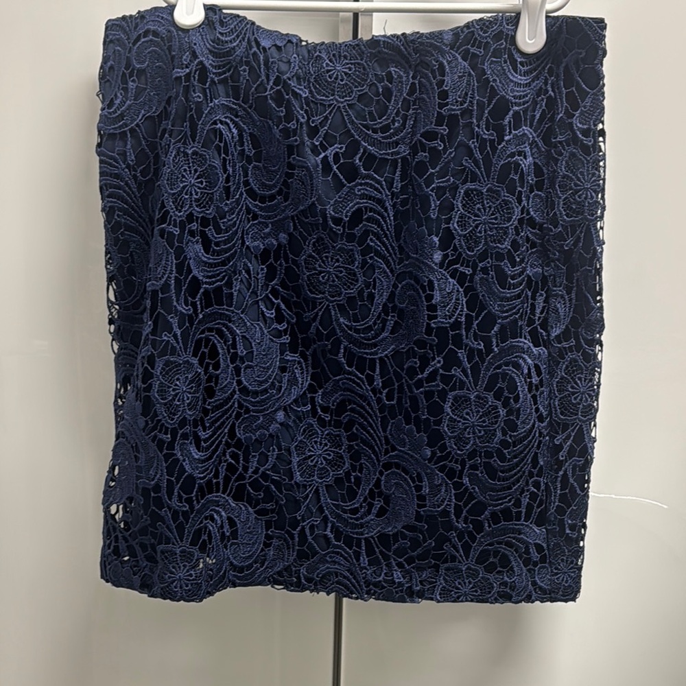 Navy Blue Lace Skirt